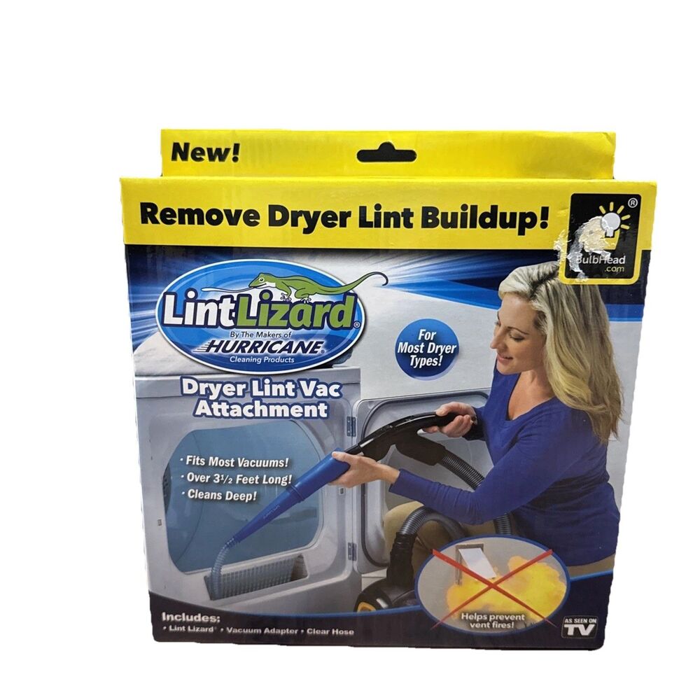 Lint Lizard Dryer Vent Vacuum Attachment 3.5 Ft Hose Fits Vacuums As Seen On TV